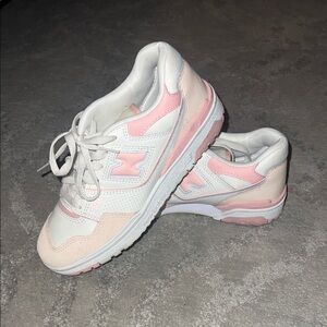 Stylish Pink and White Women's New Balance 550 Sneakers